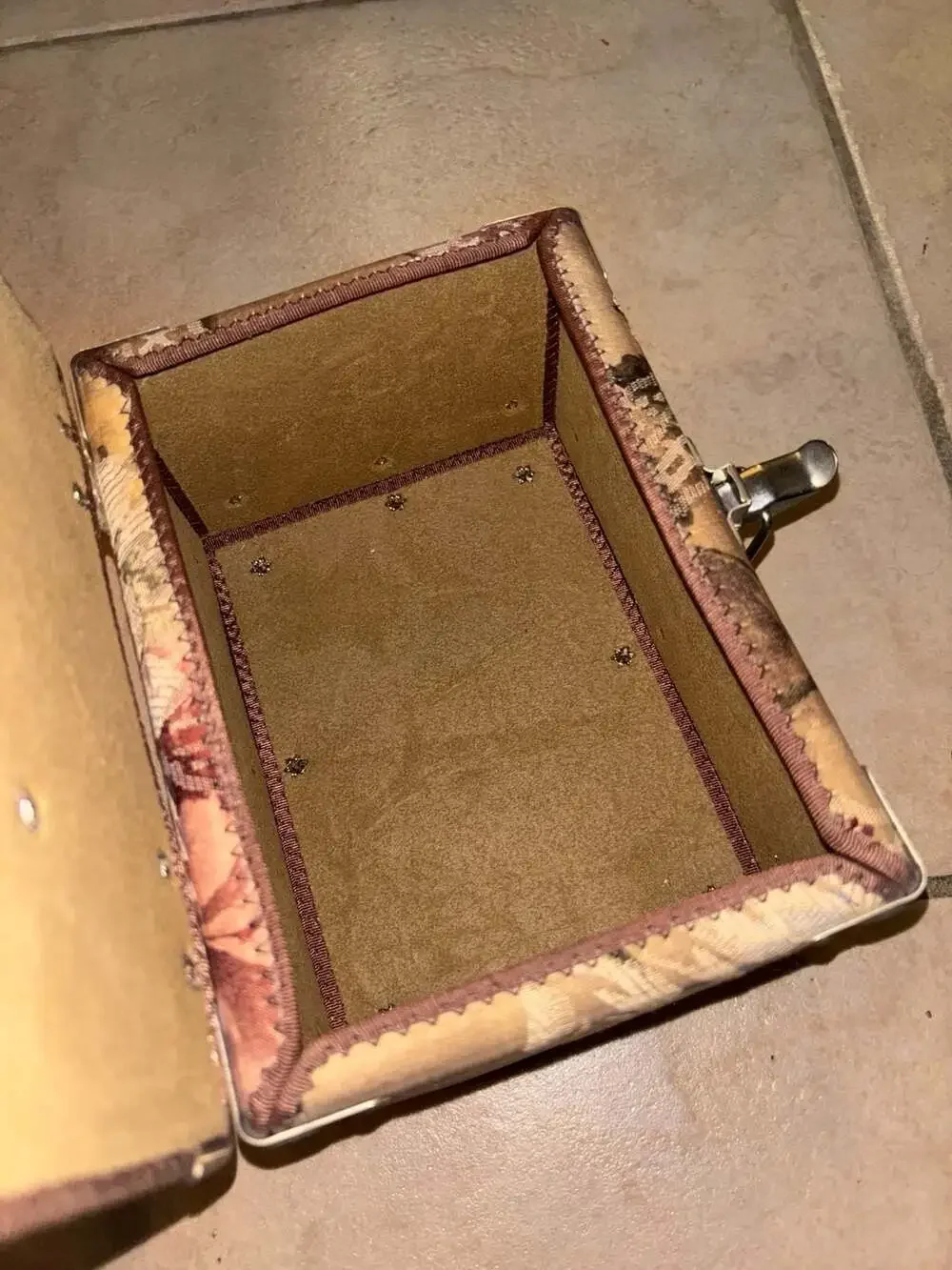Vintage Floral Vanity Case Floral Storage Decor Jewelry Toiletry Trinket Box
